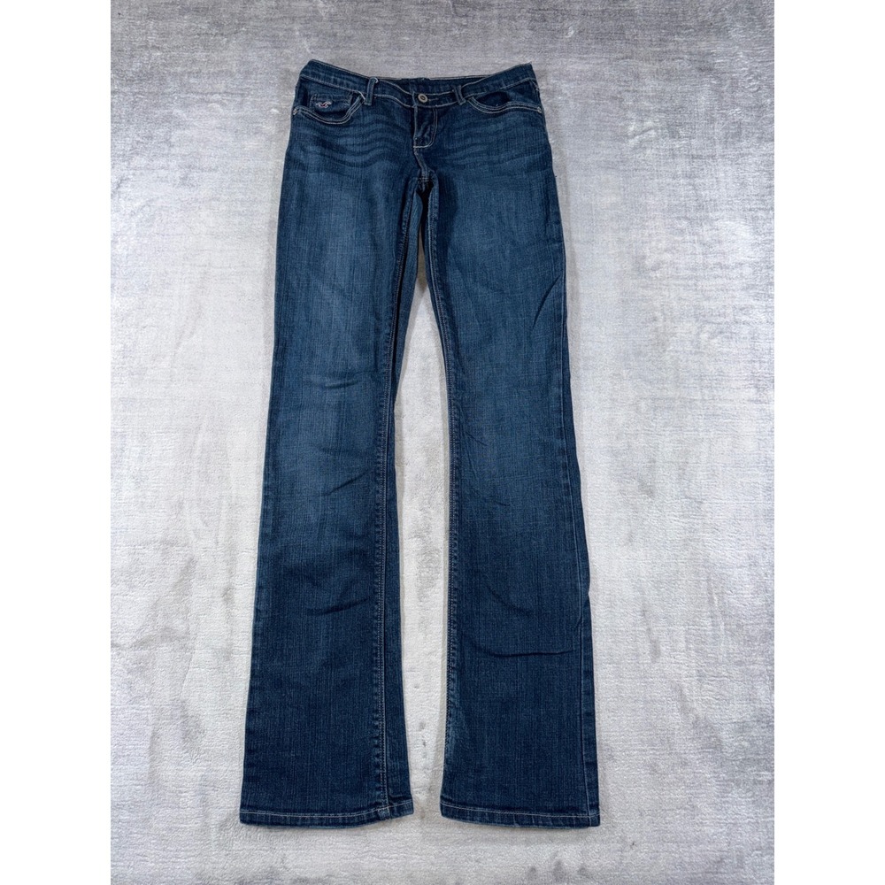 Hollister Jeans Women 28 Dark Wash Bootcut Low Rise Distressed Vtg Y2K Denim